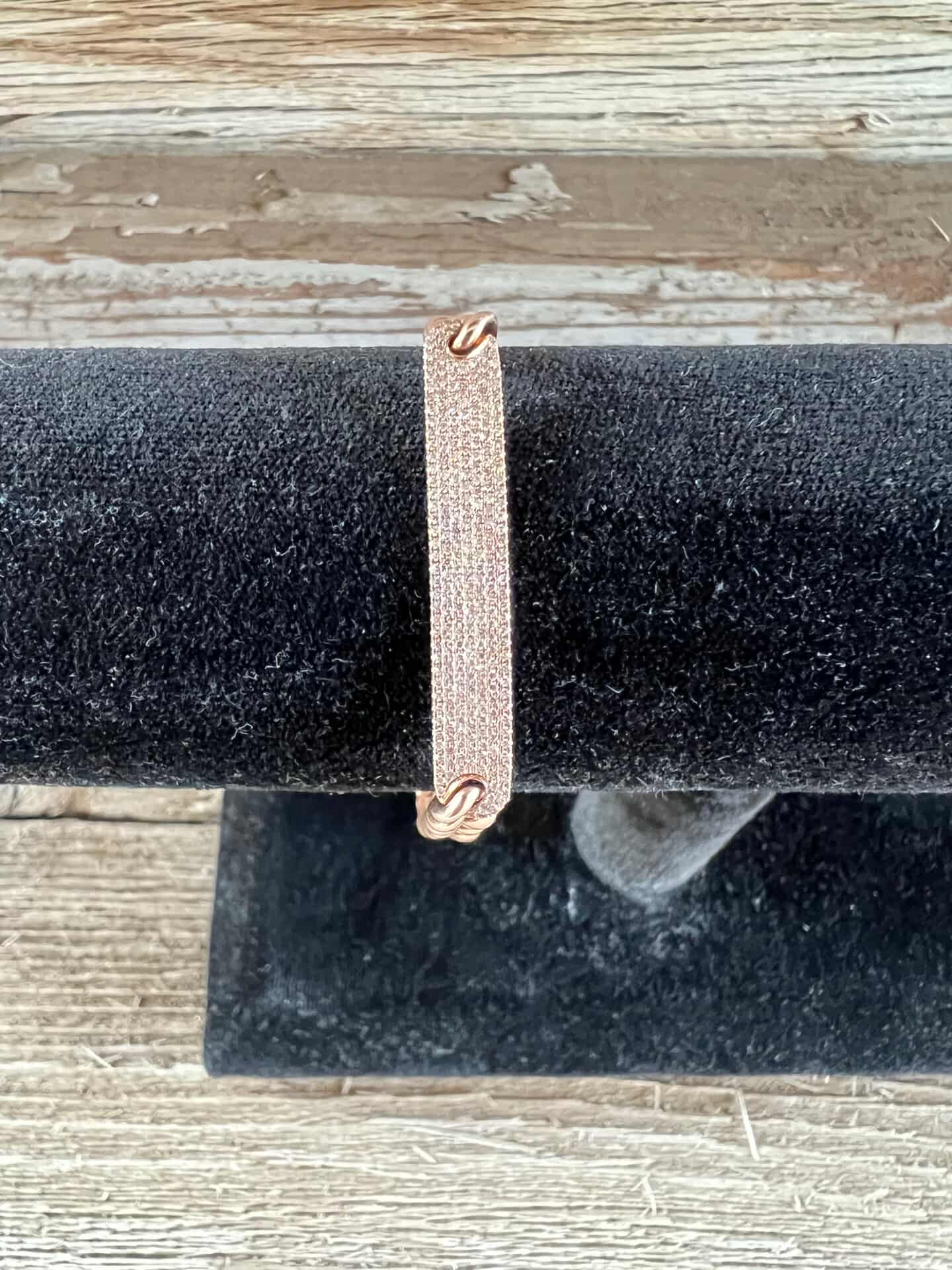 14K Rose Gold Cuban-Link Diamond Bar Bracelet